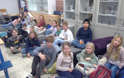 Lesenacht der 4b in der Schule